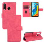 For Huawei P30 Lite / nova 4e Solid Color Skin Feel Magnetic Buckle Horizontal Flip Calf Texture PU Leather Case with Holder & Card Slots & Wallet(Rose Red)