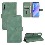 For Huawei Y8p / Enjoy 10s Solid Color Skin Feel Magnetic Buckle Horizontal Flip Calf Texture PU Leather Case with Holder & Card Slots & Wallet(Green)