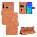 For Huawei Honor 10i / 20i / Enjoy 9s Solid Color Skin Feel Magnetic Buckle Horizontal Flip Calf Texture PU Leather Case with Holder & Card Slots & Wallet(Brown)