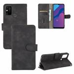 For Huawei Honor Play 9A / Honor 9A Solid Color Skin Feel Magnetic Buckle Horizontal Flip Calf Texture PU Leather Case with Holder & Card Slots & Wallet(Black)