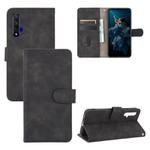 For Huawei Honor 20 / nova 5T Solid Color Skin Feel Magnetic Buckle Horizontal Flip Calf Texture PU Leather Case with Holder & Card Slots & Wallet(Black)