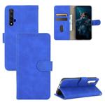 For Huawei Honor 20 / nova 5T Solid Color Skin Feel Magnetic Buckle Horizontal Flip Calf Texture PU Leather Case with Holder & Card Slots & Wallet(Blue)