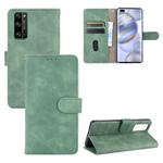 For Huawei Honor 30 Pro Solid Color Skin Feel Magnetic Buckle Horizontal Flip Calf Texture PU Leather Case with Holder & Card Slots & Wallet(Green)