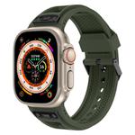 For Apple Watch 46mm / 49mm / 45mm / 44mm Kalebol Honeycomb TPU Black Mesh Strap(Army Green Black Net)