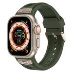 For Apple Watch 46mm / 49mm / 45mm / 44mm Kalebol Honeycomb TPU Titanium Mesh Strap(Army Green Titanium Net)