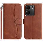 For Redmi 13C 4G Dual-Folded S-shape Leather Phone Case(Coffee)