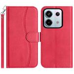 For Redmi Note 13 Pro 5G Dual-Folded S-shape Leather Phone Case(Rose Red)