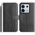 For Redmi Note 13 Pro 5G Dual-Folded S-shape Leather Phone Case(Black)