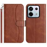 For Redmi Note 13 Pro 5G Dual-Folded S-shape Leather Phone Case(Coffee)