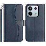 For Redmi Note 13 Pro 5G Dual-Folded S-shape Leather Phone Case(Navy Blue)