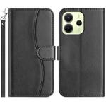 For Redmi Note 14 5G Dual-Folded S-shape Leather Phone Case(Black)