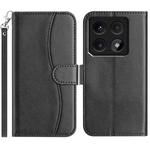 For Xiaomi 14T Pro Dual-Folded S-shape Leather Phone Case(Black)