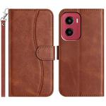 For Motorola Moto G05 Dual-Folded S-shape Leather Phone Case(Coffee)