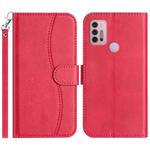 For Motorola Moto G10 / G20 / G30 Dual-Folded S-shape Leather Phone Case(Rose Red)