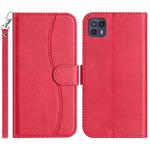 For Motorola Moto G50 5G Dual-Folded S-shape Leather Phone Case(Rose Red)