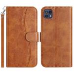 For Motorola Moto G50 5G Dual-Folded S-shape Leather Phone Case(Brown)