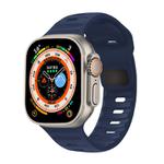 For Apple Watch 46mm / 49mm / 45mm / 44mm Kalebol Sport Silicone Strap(Midnight Blue)