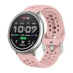 For Amazfit Active 2 Silver Buckle Silicone Sport Watch Band(Pink)