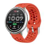 For Amazfit Active 2 Silver Buckle Silicone Sport Watch Band(Red)