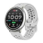 For Amazfit Active 2 Silver Buckle Silicone Sport Watch Band(Grey)