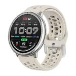 For Amazfit Active 2 Silver Buckle Silicone Sport Watch Band(Starlight)