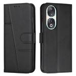 For Honor 90 Stitching Calf Texture Buckle Leather Phone Case(Black)