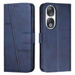For Honor 90 Stitching Calf Texture Buckle Leather Phone Case(Blue)