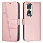 For Honor 90 Stitching Calf Texture Buckle Leather Phone Case(Rose Gold)