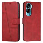 For Honor 90 Lite / X50i 5G Stitching Calf Texture Buckle Leather Phone Case(Red)