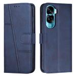 For Honor 90 Lite / X50i 5G Stitching Calf Texture Buckle Leather Phone Case(Blue)