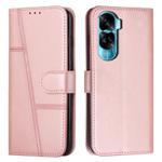 For Honor 90 Lite / X50i 5G Stitching Calf Texture Buckle Leather Phone Case(Rose Gold)
