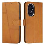 For Honor 200 Pro Stitching Calf Texture Buckle Leather Phone Case(Yellow)