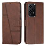 For Honor 200 Lite Global Stitching Calf Texture Buckle Leather Phone Case(Brown)