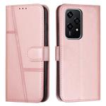 For Honor 200 Lite Global Stitching Calf Texture Buckle Leather Phone Case(Rose Gold)