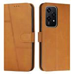 For Honor 200 Lite Global Stitching Calf Texture Buckle Leather Phone Case(Yellow)