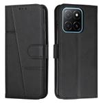 For Honor X5b / X5b Plus 4G Stitching Calf Texture Buckle Leather Phone Case(Black)