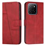 For Honor X5b / X5b Plus 4G Stitching Calf Texture Buckle Leather Phone Case(Red)