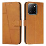 For Honor X5b / X5b Plus 4G Stitching Calf Texture Buckle Leather Phone Case(Yellow)