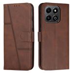For Honor X6b / X6a Stitching Calf Texture Buckle Leather Phone Case(Brown)