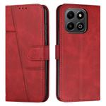 For Honor X6b / X6a Stitching Calf Texture Buckle Leather Phone Case(Red)