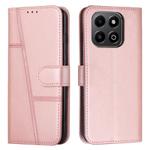 For Honor X6b / X6a Stitching Calf Texture Buckle Leather Phone Case(Rose Gold)