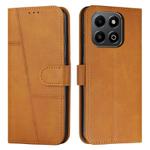 For Honor X6b / X6a Stitching Calf Texture Buckle Leather Phone Case(Yellow)