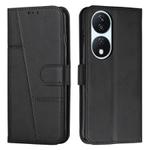 For Honor X7b 4G / 5G / 90 Smart Stitching Calf Texture Buckle Leather Phone Case(Black)