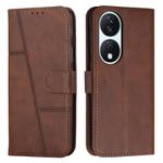 For Honor X7b 4G / 5G / 90 Smart Stitching Calf Texture Buckle Leather Phone Case(Brown)