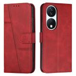 For Honor X7b 4G / 5G / 90 Smart Stitching Calf Texture Buckle Leather Phone Case(Red)