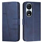 For Honor X7b 4G / 5G / 90 Smart Stitching Calf Texture Buckle Leather Phone Case(Blue)