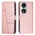 For Honor X7b 4G / 5G / 90 Smart Stitching Calf Texture Buckle Leather Phone Case(Rose Gold)