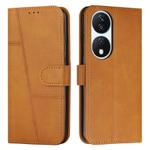 For Honor X7b 4G / 5G / 90 Smart Stitching Calf Texture Buckle Leather Phone Case(Yellow)