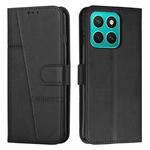 For Honor X8c 4G Stitching Calf Texture Buckle Leather Phone Case(Black)
