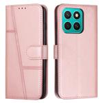 For Honor X8c 4G Stitching Calf Texture Buckle Leather Phone Case(Rose Gold)